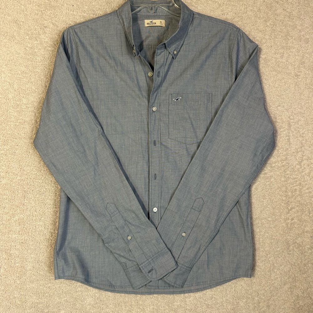 Hollister Blue Casual Button Down Shirt NWT